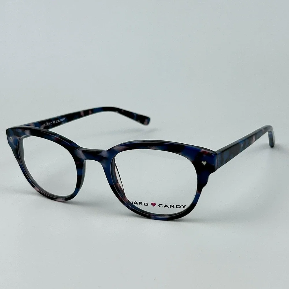 Hard Candy HC26 Womens Eyeglasses Blue Tortoise Plastic Full Rim 48-21-140 mm